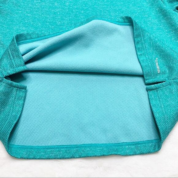 ADIDAS Turquoise Climawarm 3-Stripe Cropped Hoodie size Large - Picture 6 of 12